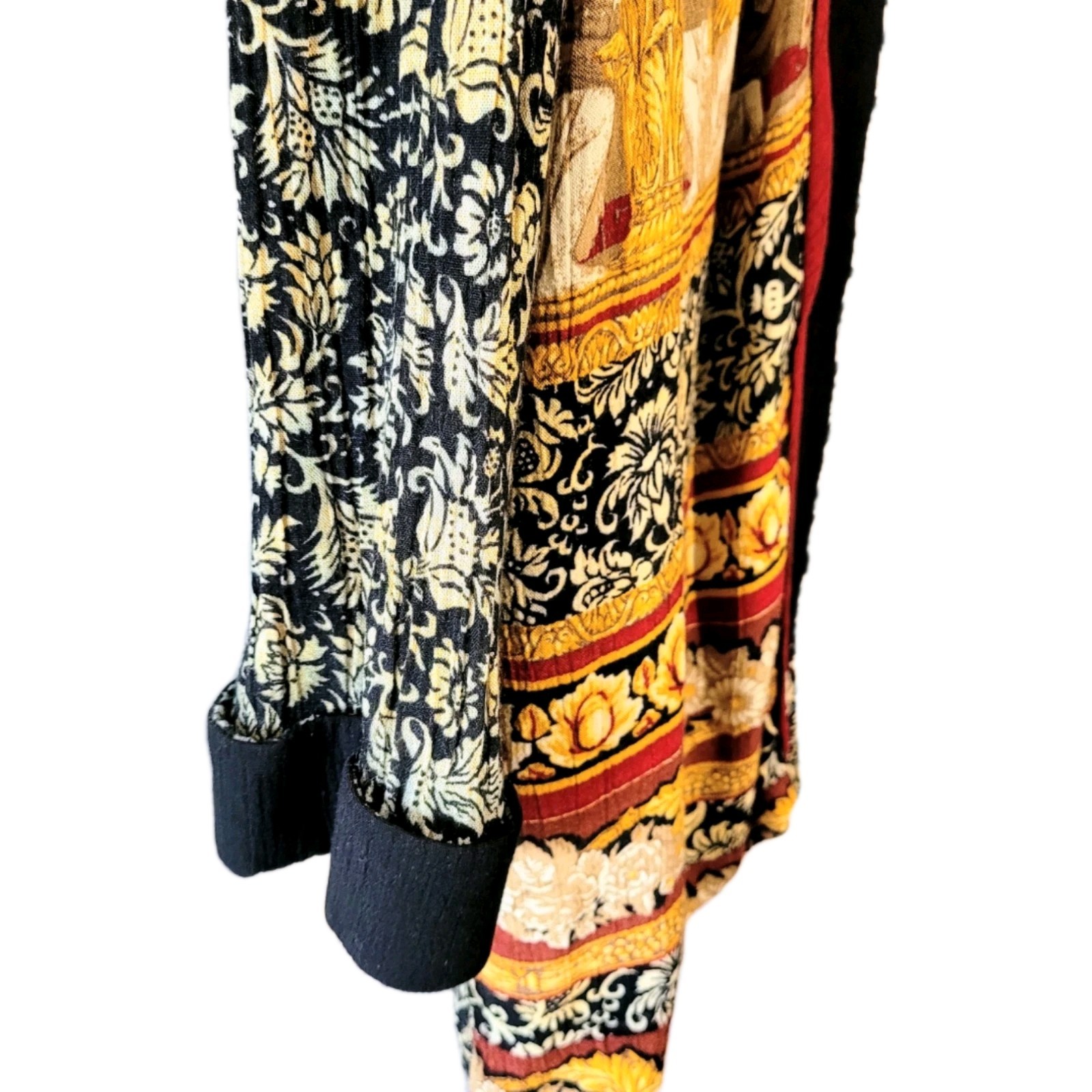 Vintage AKF New York Art To Wear Bold Mix Print Cover Up Jacket Open Size S Boho