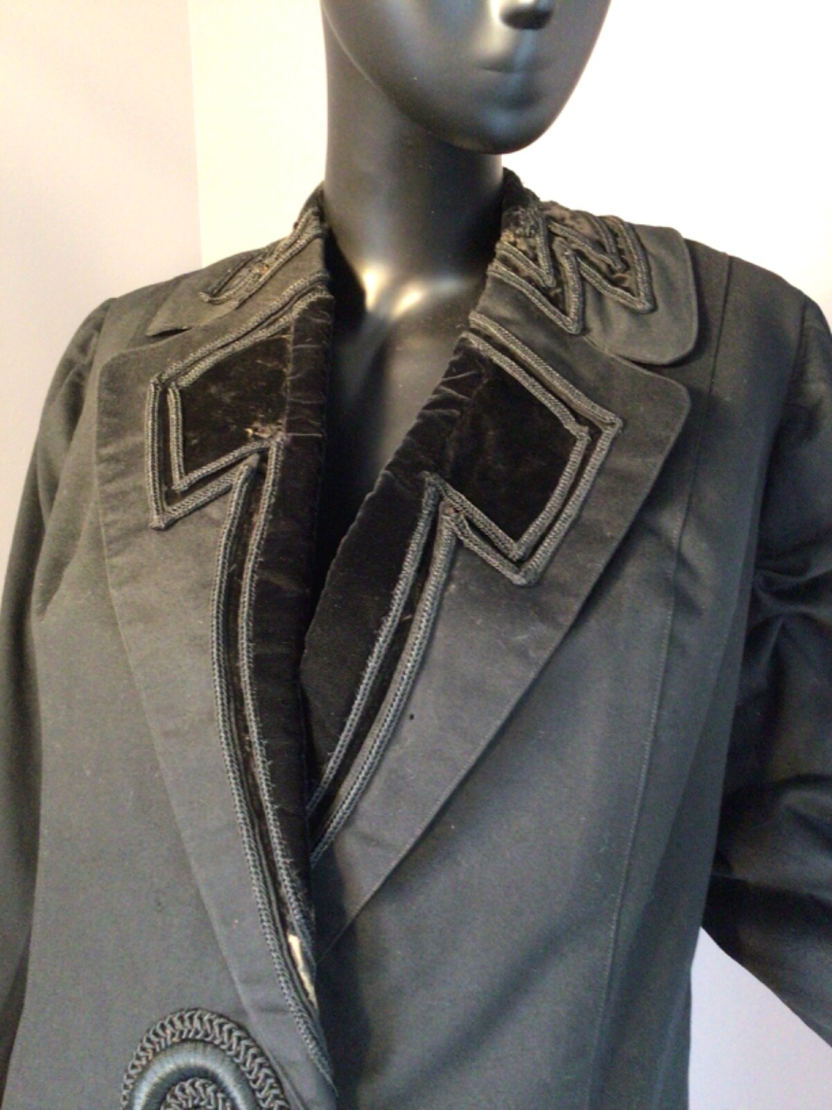 Authentic Philadelphia 1910 Suffragette FINE Wool Jacket velvet trim (E50)