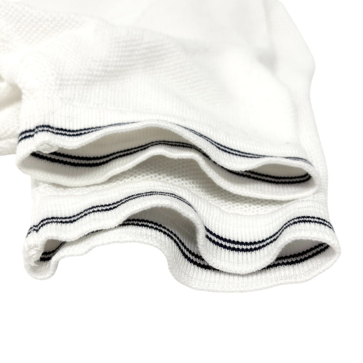 CHANEL Sport Vintage 05P CC Tennis Racket Polo T-shirt Top #42 White Cotton