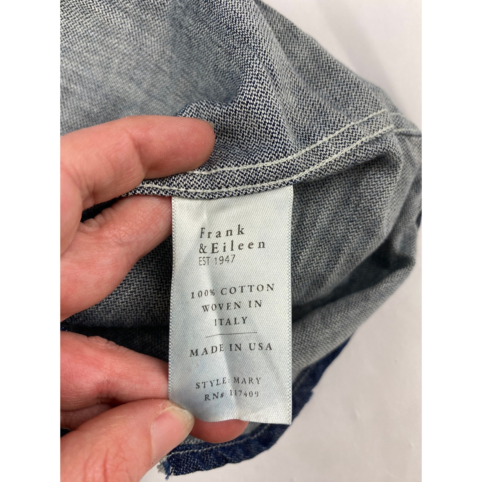 Frank & Eileen Mary Shirtdress Women&rsquo;s Size Large Dark Wash Distressed