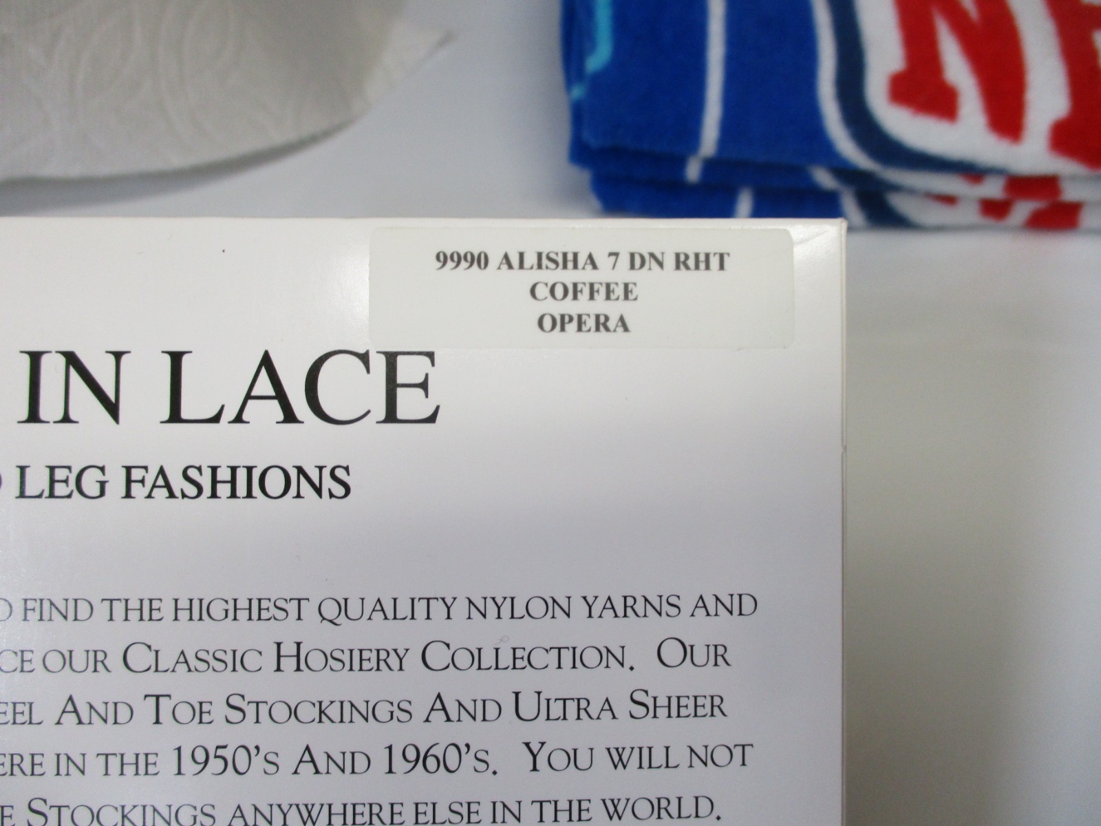 1PR VINTAGE SECRETS IN LACE 9965 RHT SHEER FLAT KNIT NYLON STOCKINGS OPERA BEIGE