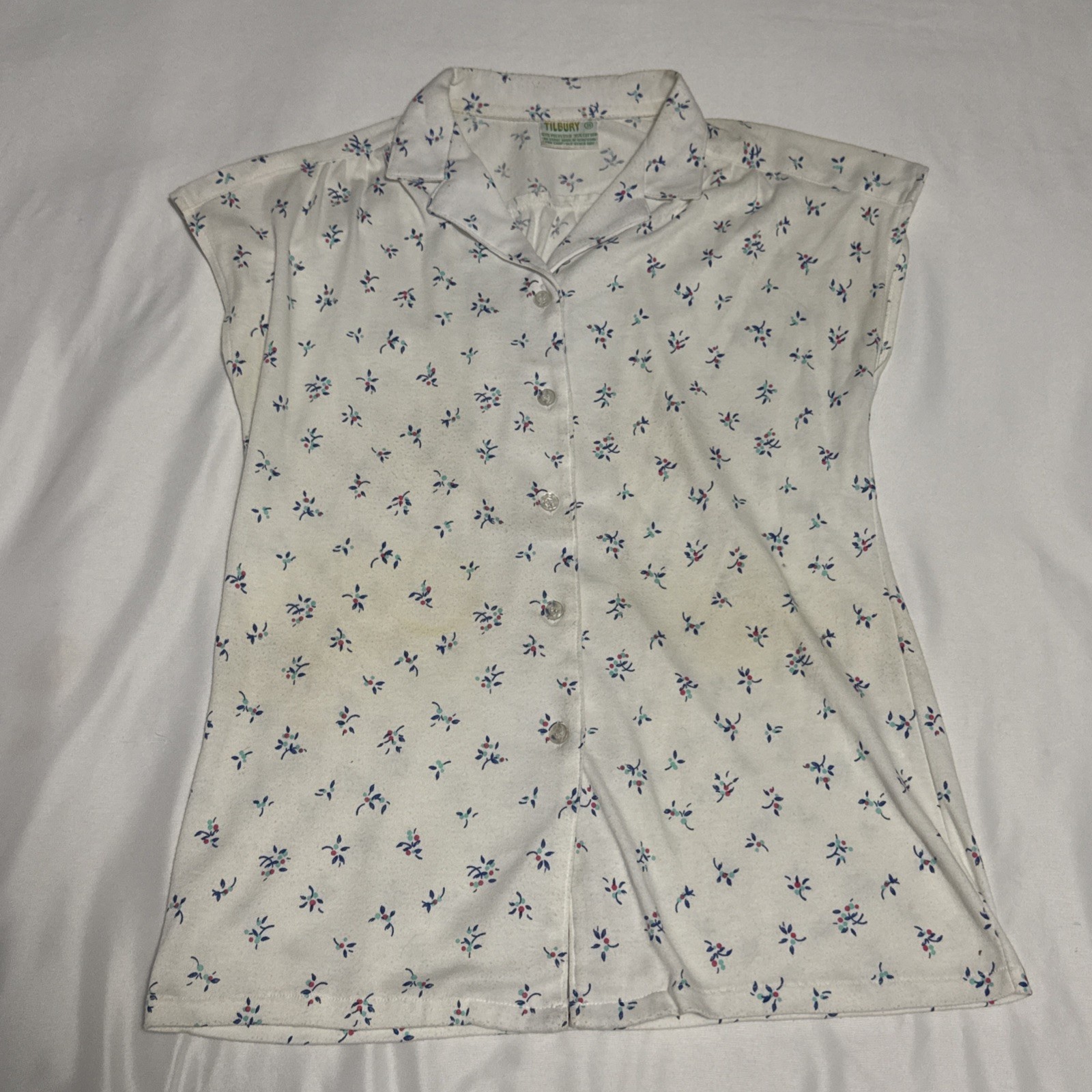 1950’s – 1960’s Tilbury Floral Button Up Womens Blouse Retro Punk Rockabilly REA