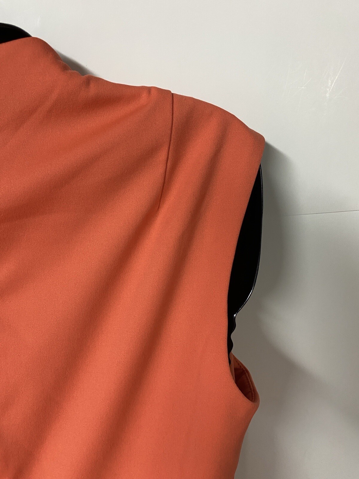 Anne Fogarty 1970s Orange Peek A Boo V-Neck Sleeveless Dress Size 12