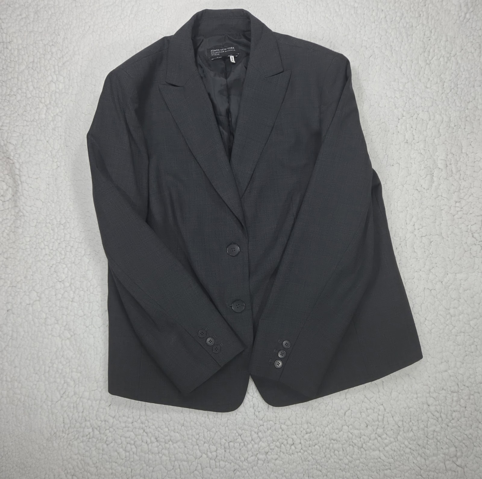 Jones New York Blazer Size 18 Lined Black 2 Button Business Classic Easy Care