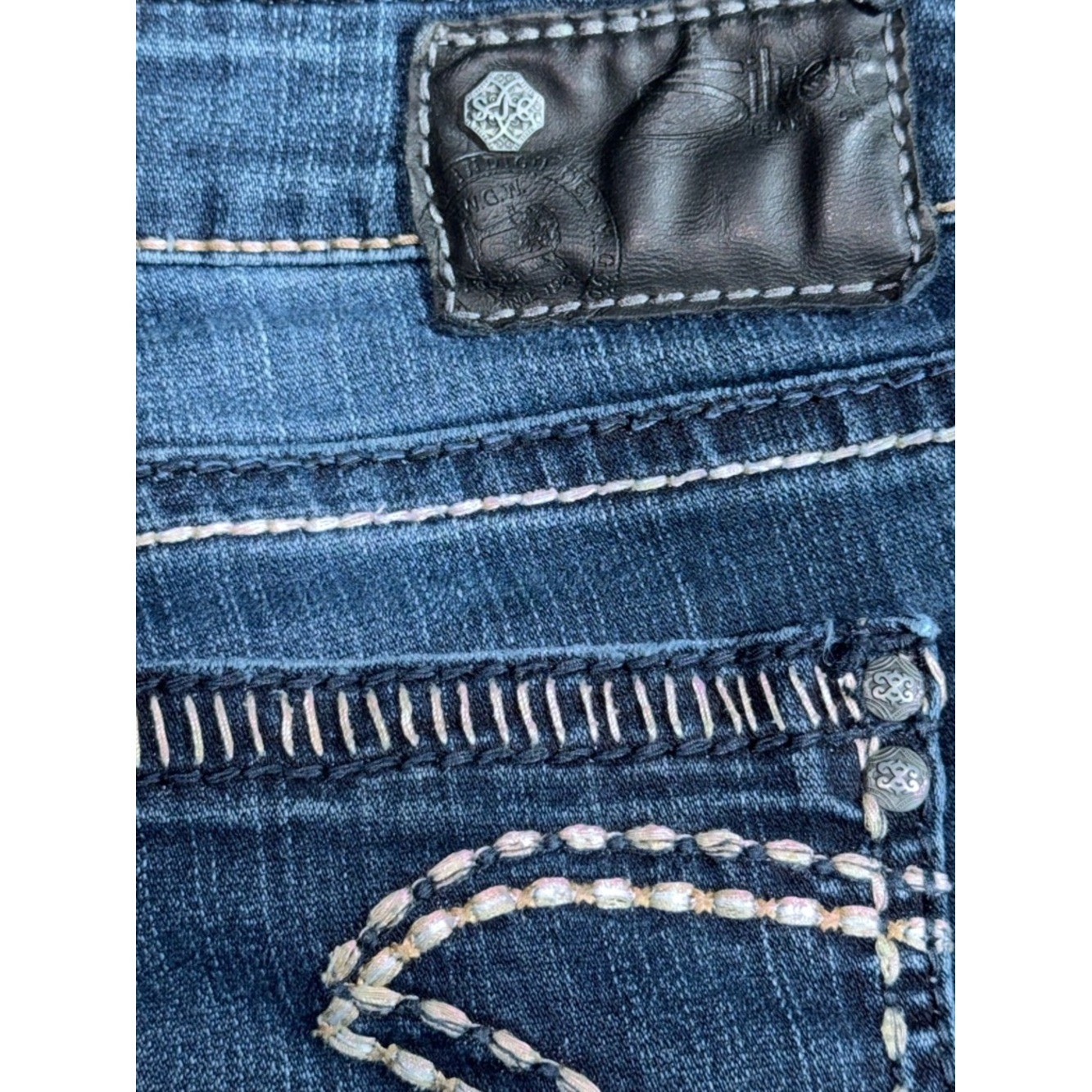 👖🌵 SILVER Aiko Bootcut Jeans Women&rsquo;s Dark Wash Western Y2K Sz 28