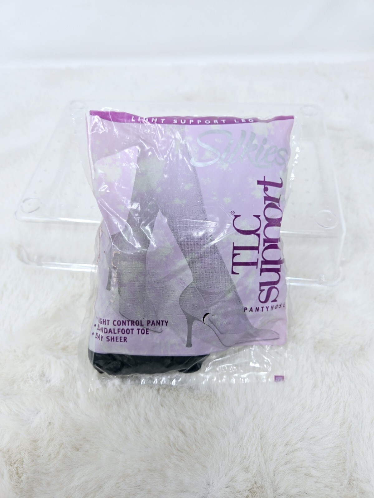 Silkies Light Control Large Jet Black Sandal foot Panty Hose2003 Lot VINTAGE