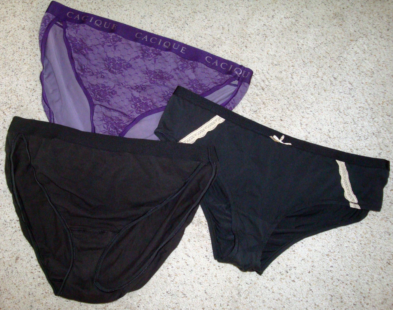 Cacique 22/24 Cotton High Leg Bikini & Extra Soft Cheeky Panty Vintage Black Lot