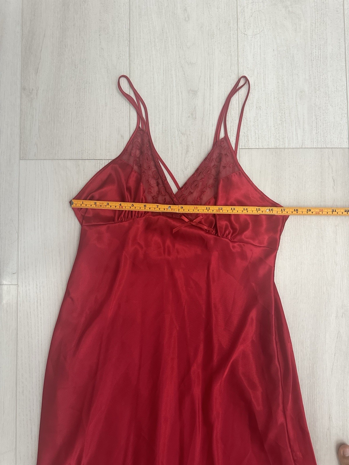 Vintage Gilligan O&rsquo;Malley Camisole Long Nightgown Lingerie Sz L – Red Side Slits