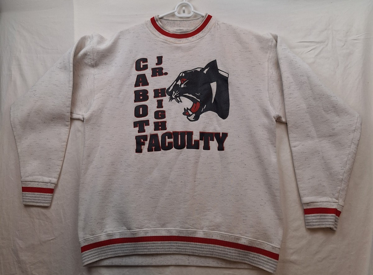 Vtg Oneita Sweater Womens Sz Large Power-Sweats School Faculty Black Panther USA