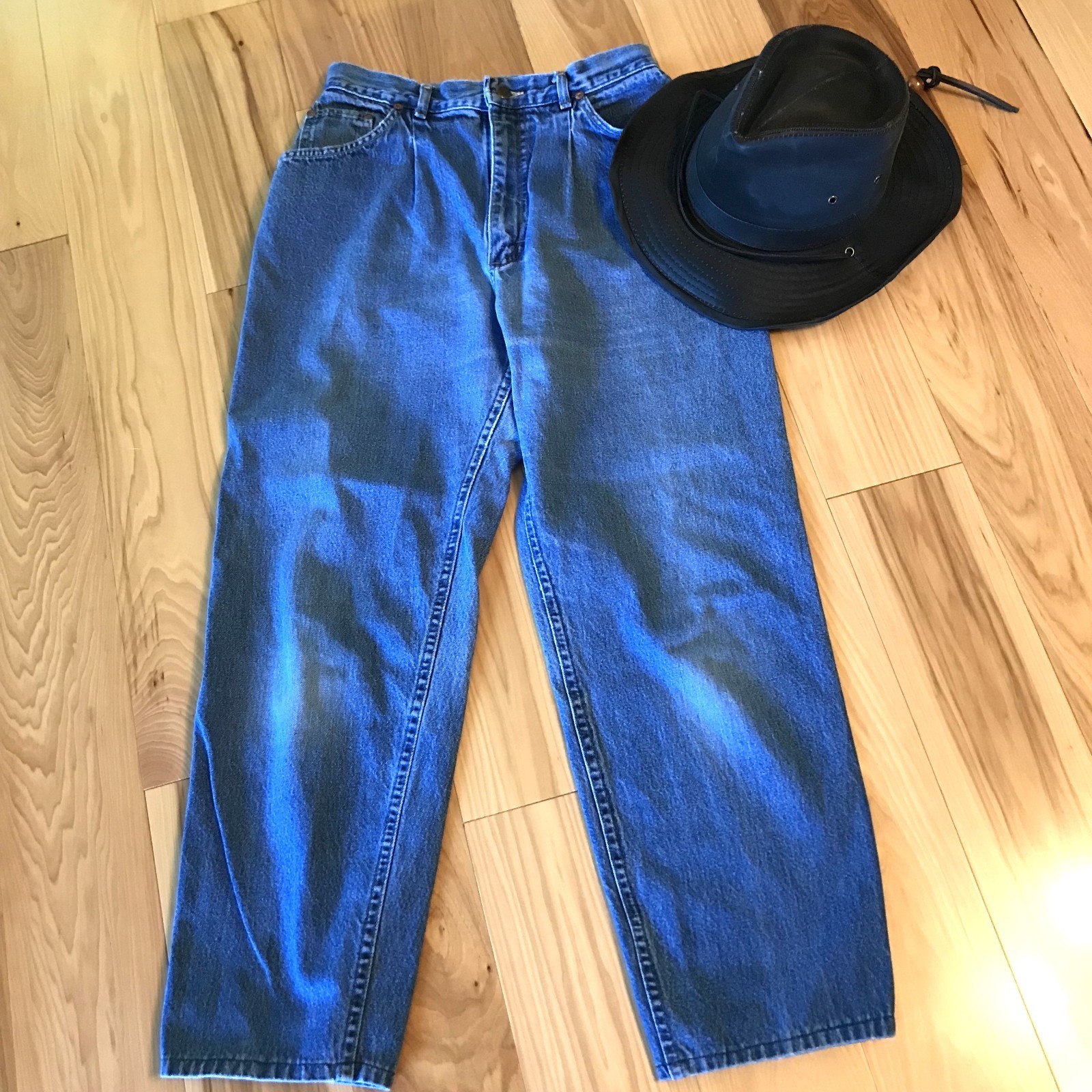 Pleated High-Waisted Jeans, Riders by Lee Vintage 80s Union Label Size 13