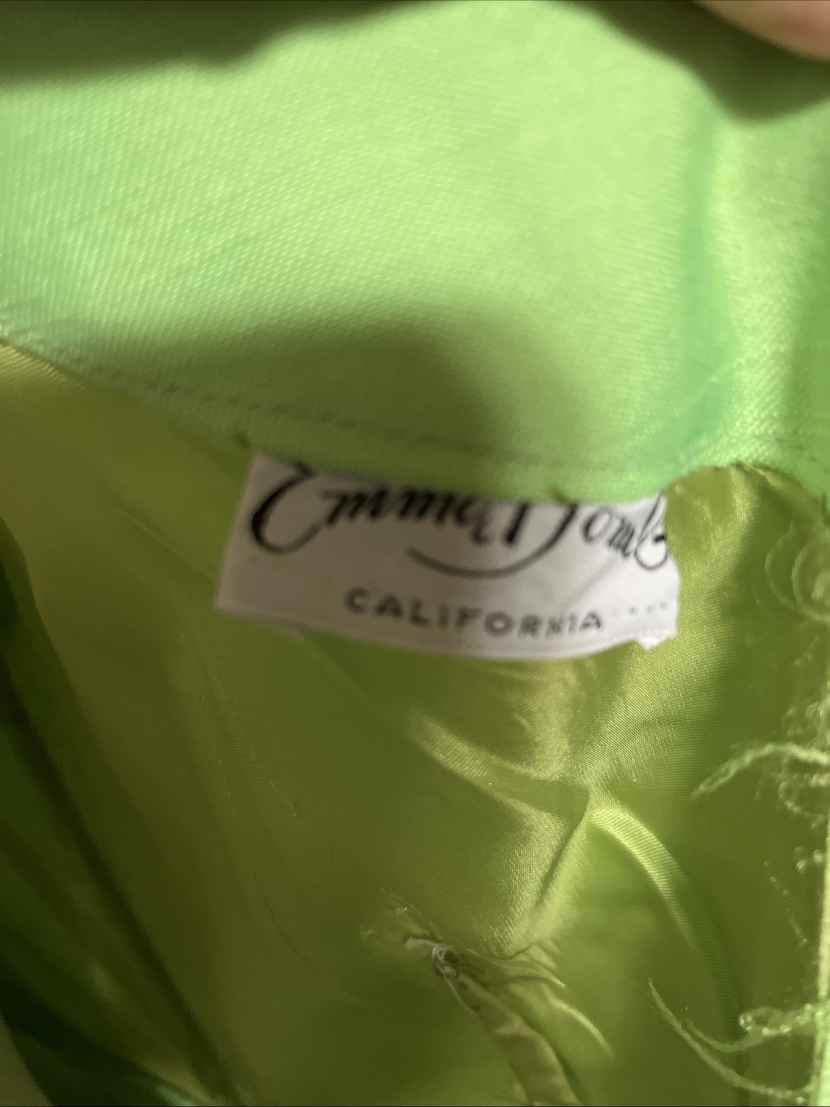 Emma Domb Vintage Sheath Dress Lime Green Custom Made 38-30-42