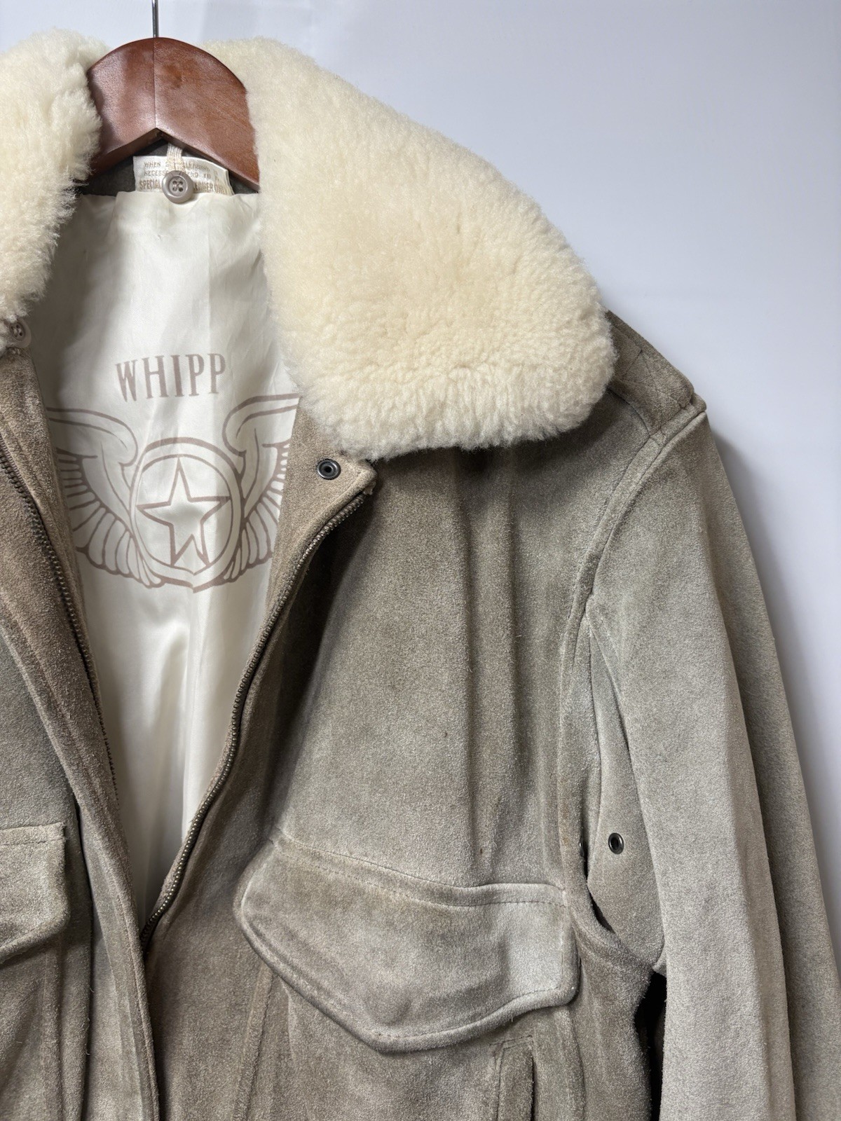 1970s Whipp Suede Bomber Jacket Shearling Fur Women’s Small Vintage Western