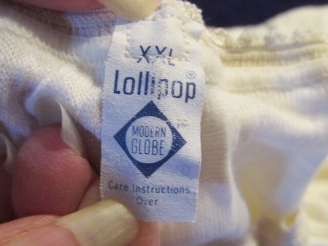 Vtg Lollipop White Cotton Mid-Length Pantie Long Leg Anti-Chafing Large