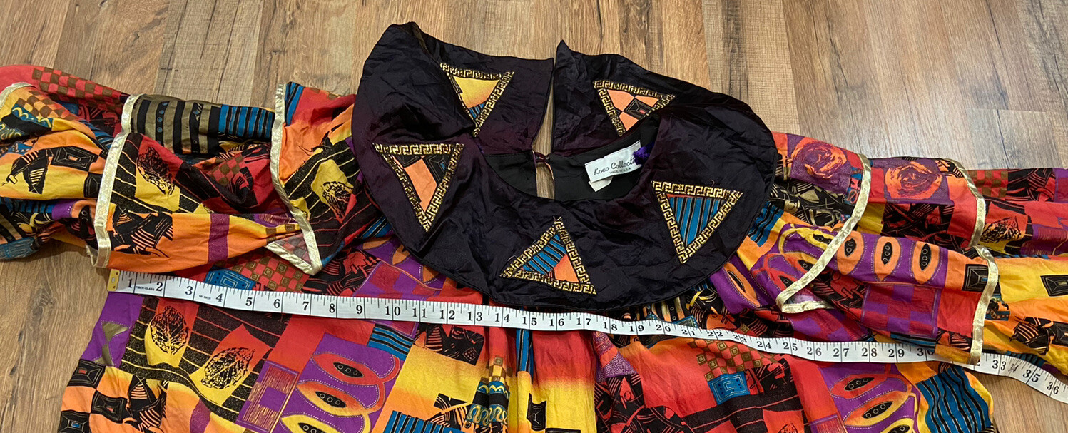 Vintage Koco Collection Multi-Color Ethnic Skirt Set Reg Size Plus Colorful Top