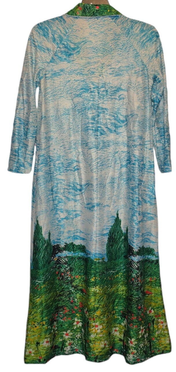 Vintage Kayser Zip Front Robe Size Small Pockets Multicolor Floral