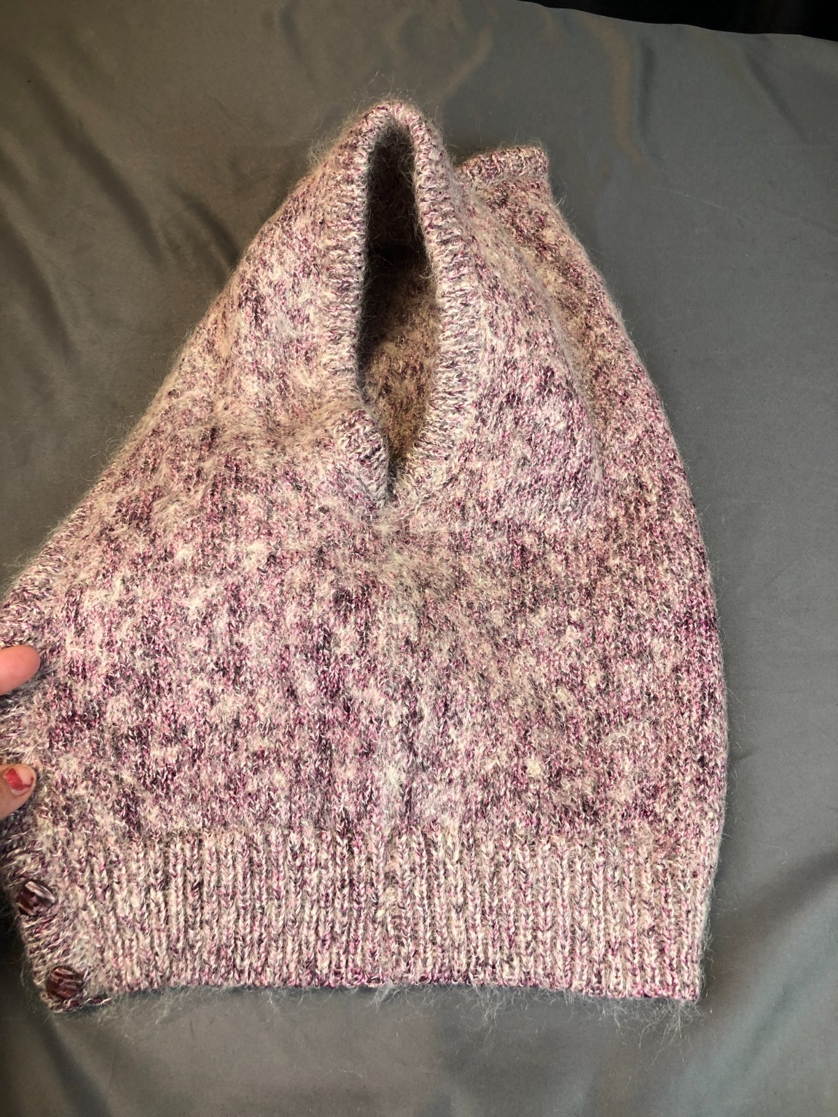Vintage St Michael Size 12 / 40 Bust 34 Mohair Blend PURPLE KNIT VEST Bust 34in