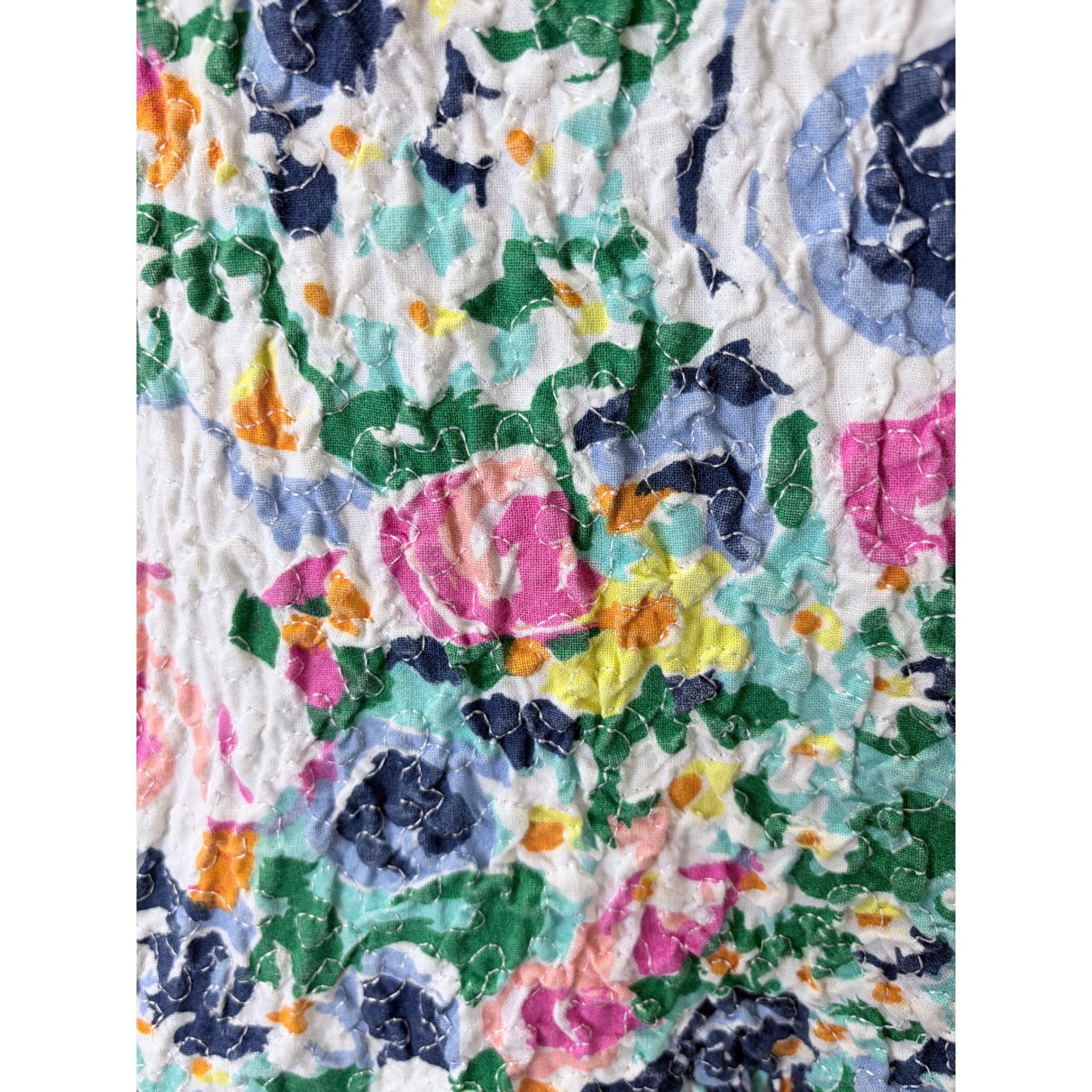 Antara Vintage 90s Floral Smocked Bodice Midi Dress Multi Color Cotton 5