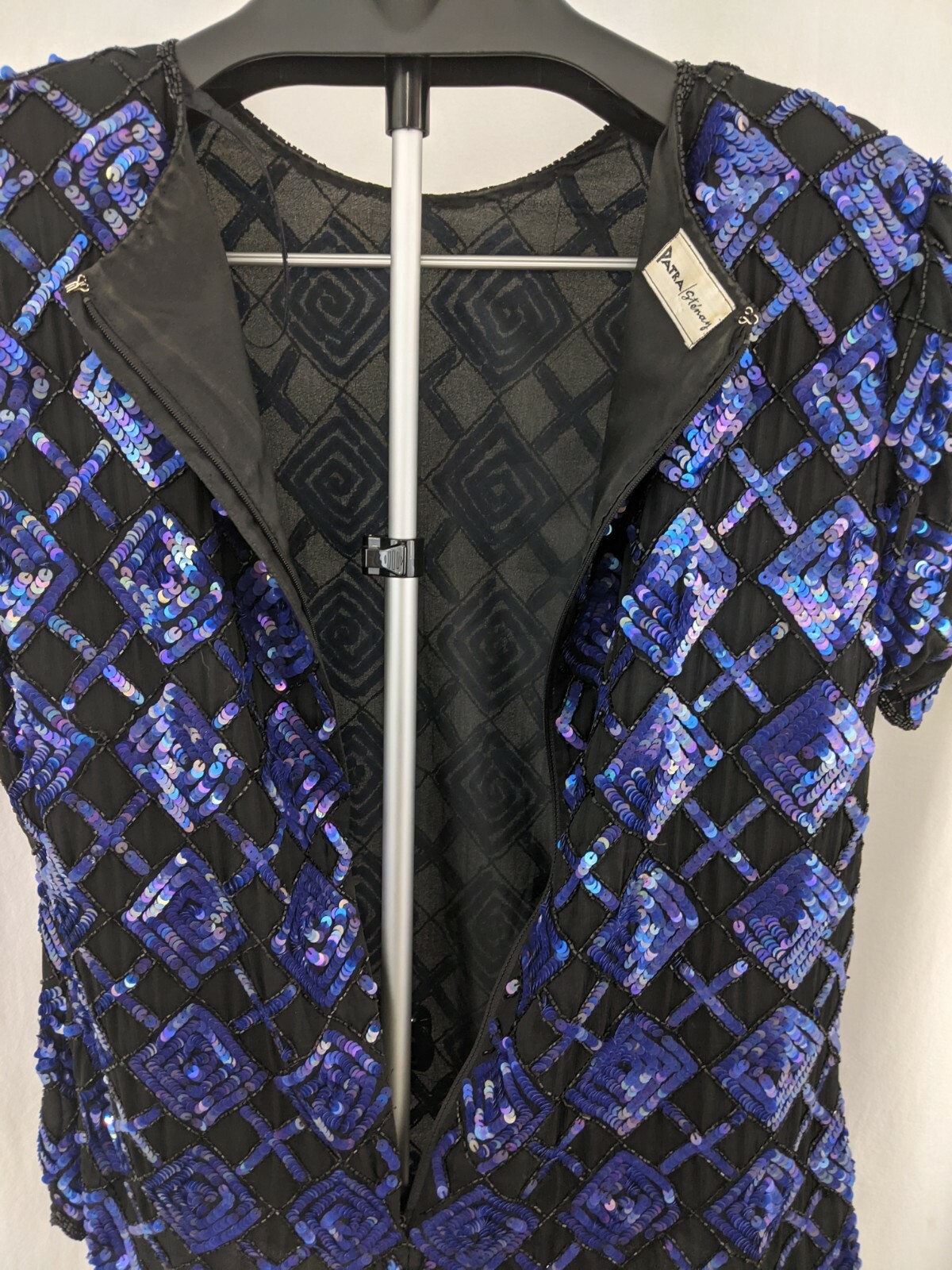 VTG Patra / Stenay Black and Blue Beaded Sequined Blouse