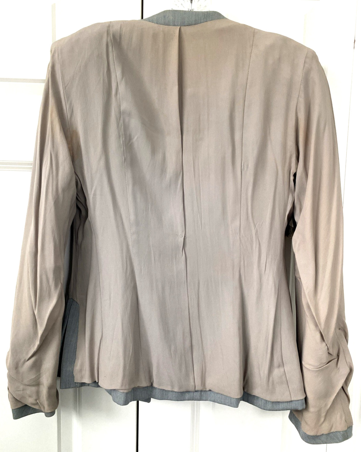1940s Vtg Swansdown Gray Wool 2 Pc Suit Button Jacket & Skirt Nipped Waist OOAK