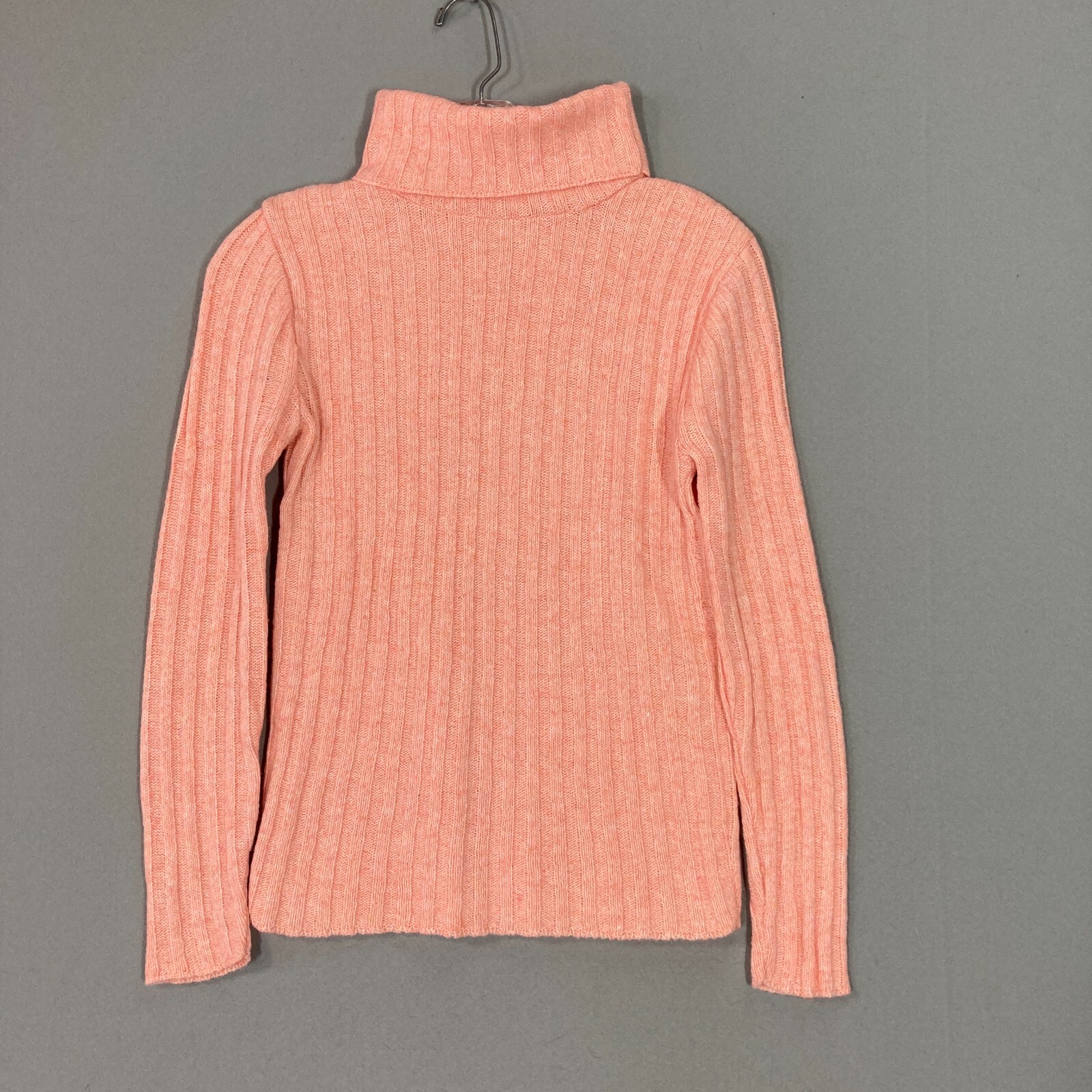 Vintage Sears Jr Bazaar Turtleneck Sweater 70s Ribbed Womens XS/S Light Peach