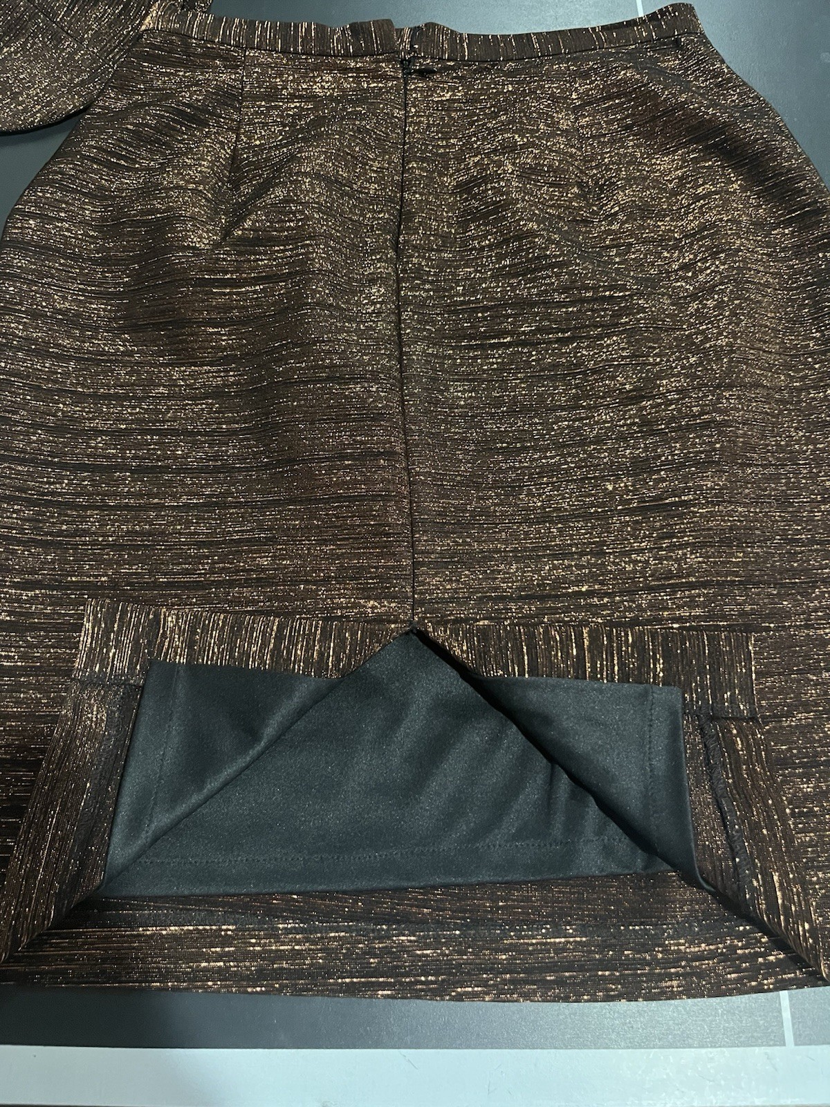 VTG Cache Copper Gold Blazer Skirt Jewel Buttons