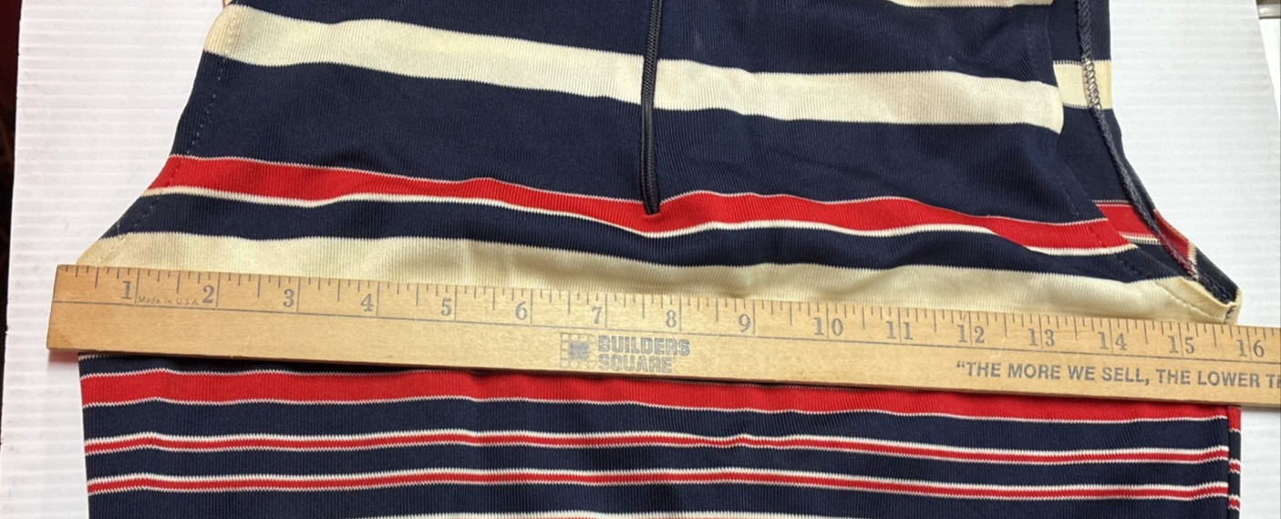 Vintage Red White and Blue Striped Sleeveless Dress Waist Size 32