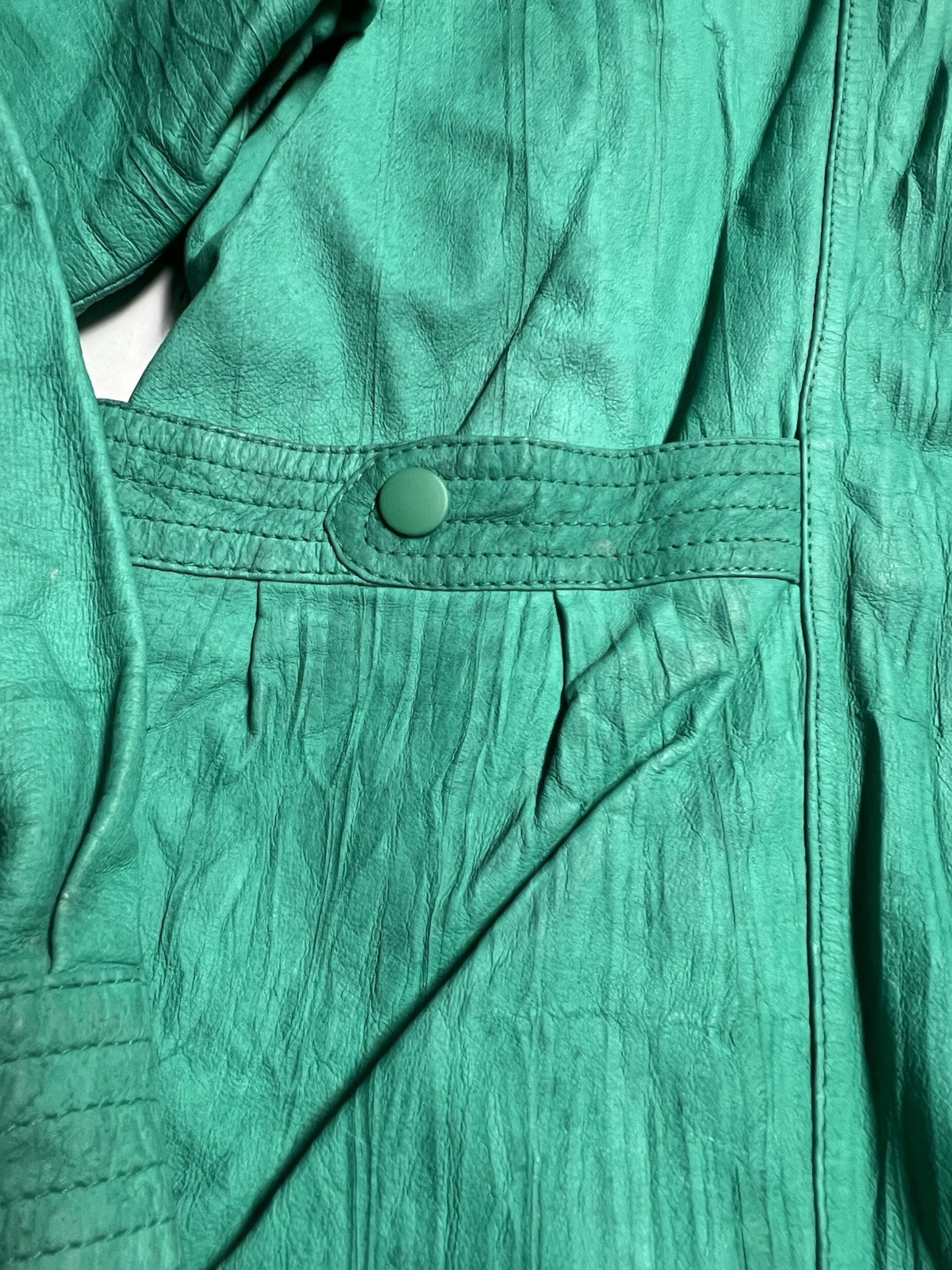 Vintage 80’s Split End Ltd. Leather Jacket Women’s Size 13/14 In Green