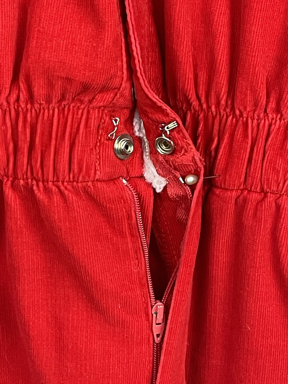 Vintage Couture Saint Germain Paris Red Jumpsuit Elastic Back 9/10 Med
