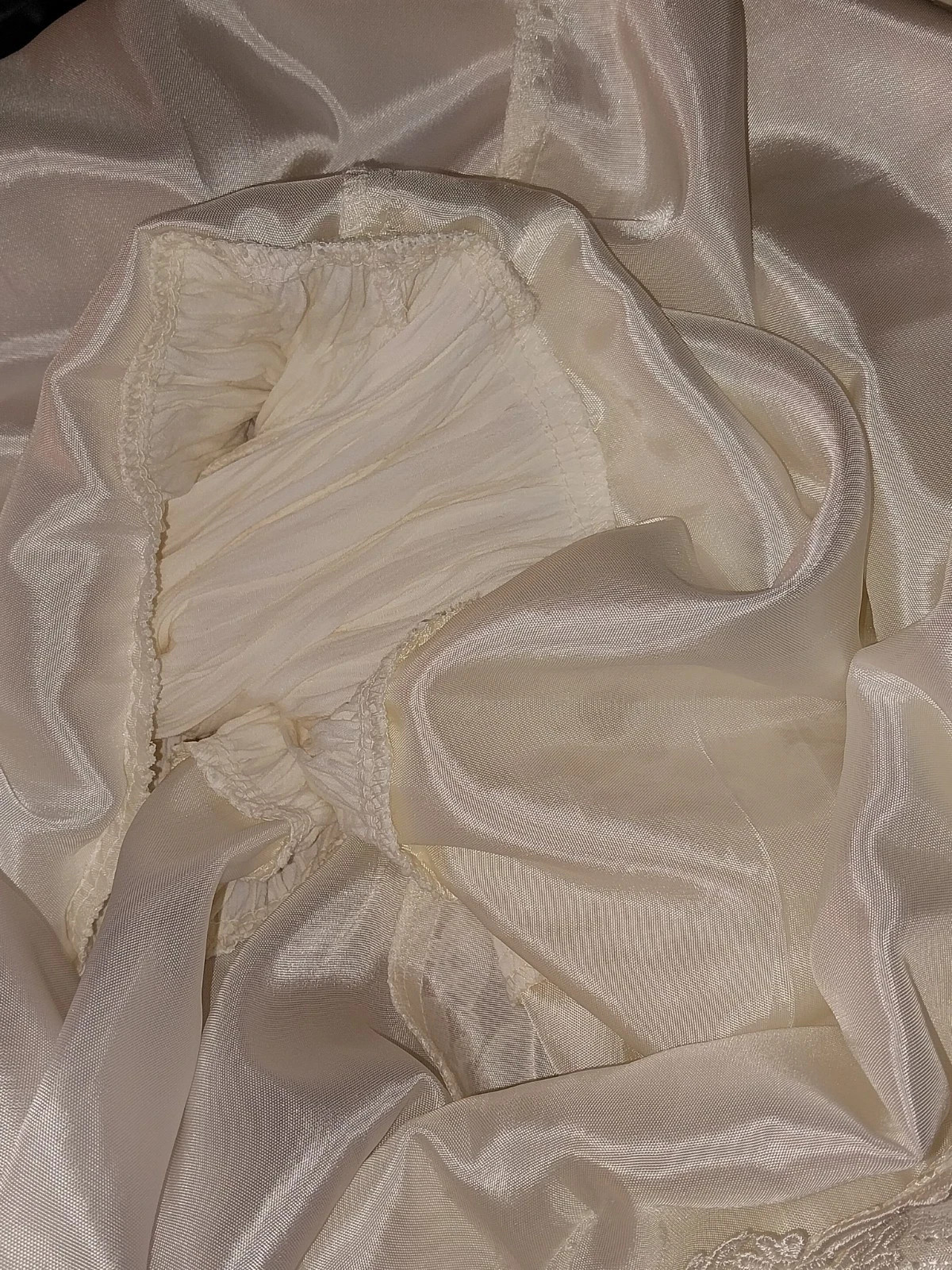 VTG Satin Lace Drop Waist Flapper Maxi Dress Roaring 20s styL 50 ETHEL CANE ESQU