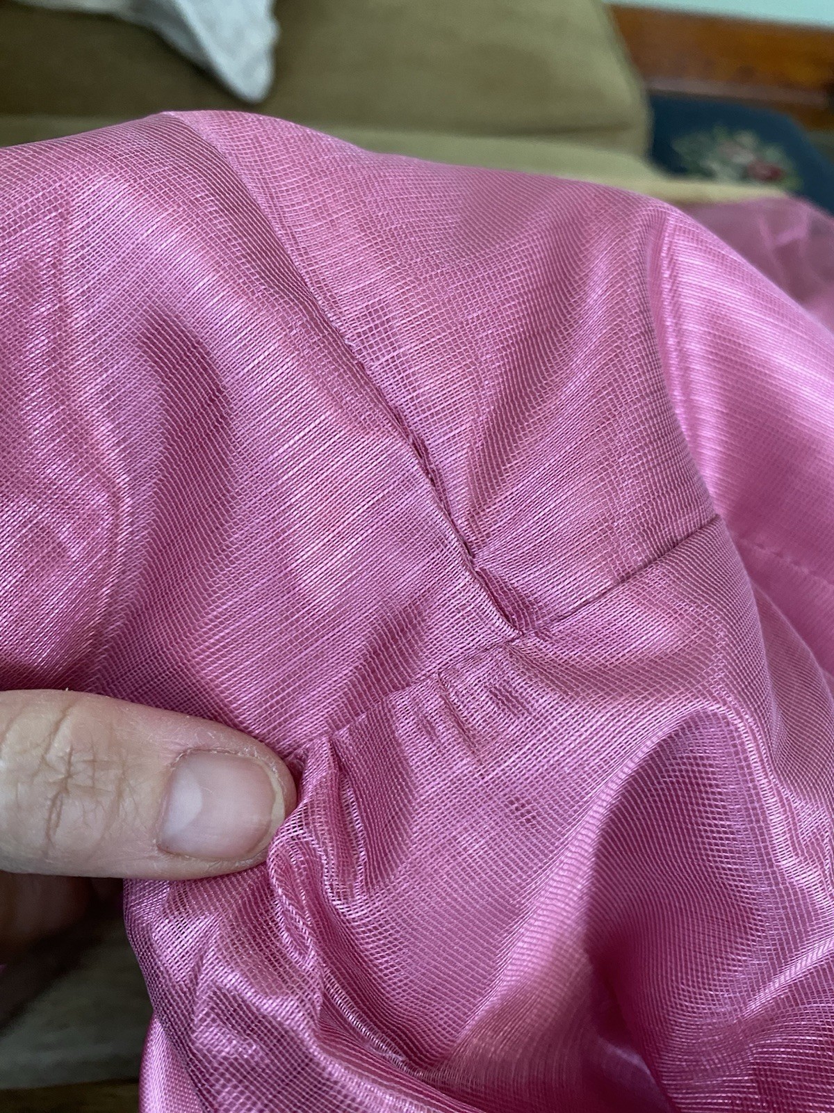 VTG Pink Poyester Taffeta Glinda Fairy Formal On/Off Shoulder Gown Train 5/6