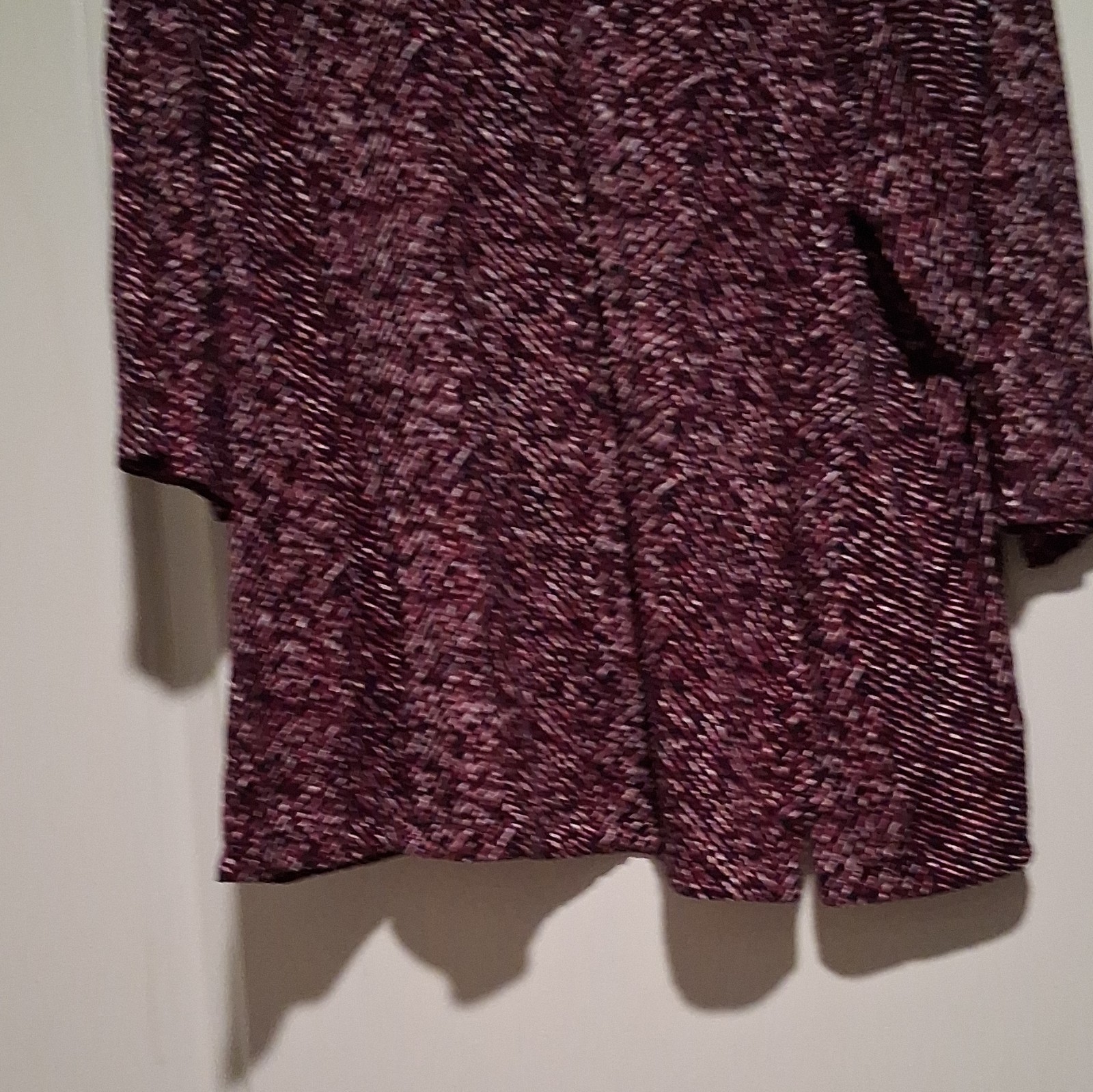 J Jill Women&rsquo;s L Purple/Black/White Geometric Knit Rayon Lycra Pullover Sweater