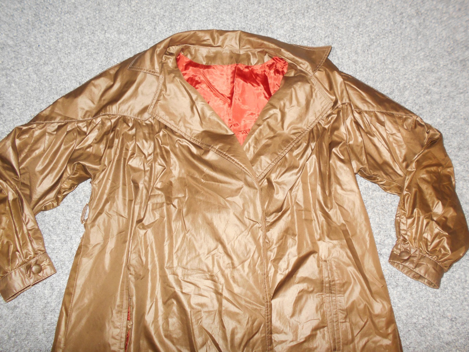 COUNT ROMI LTD VTG 60&rsquo;S METALLIC COPPER WOMENS USA 10 BELTED LIGHT COAT