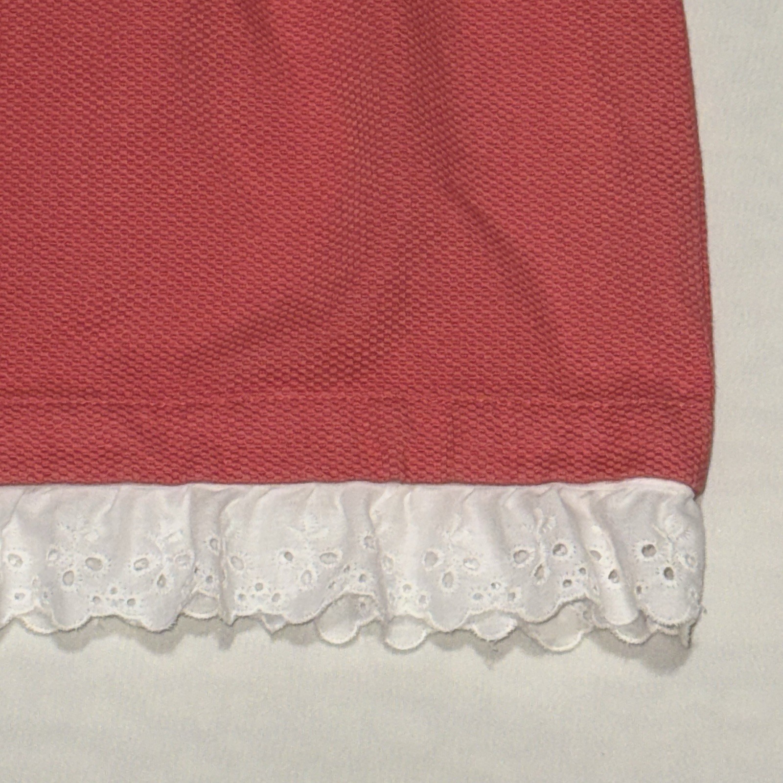 Vintage OLD NAVY Clothing Co Coral Red Tank Dress Eyelet Trim Size 4
