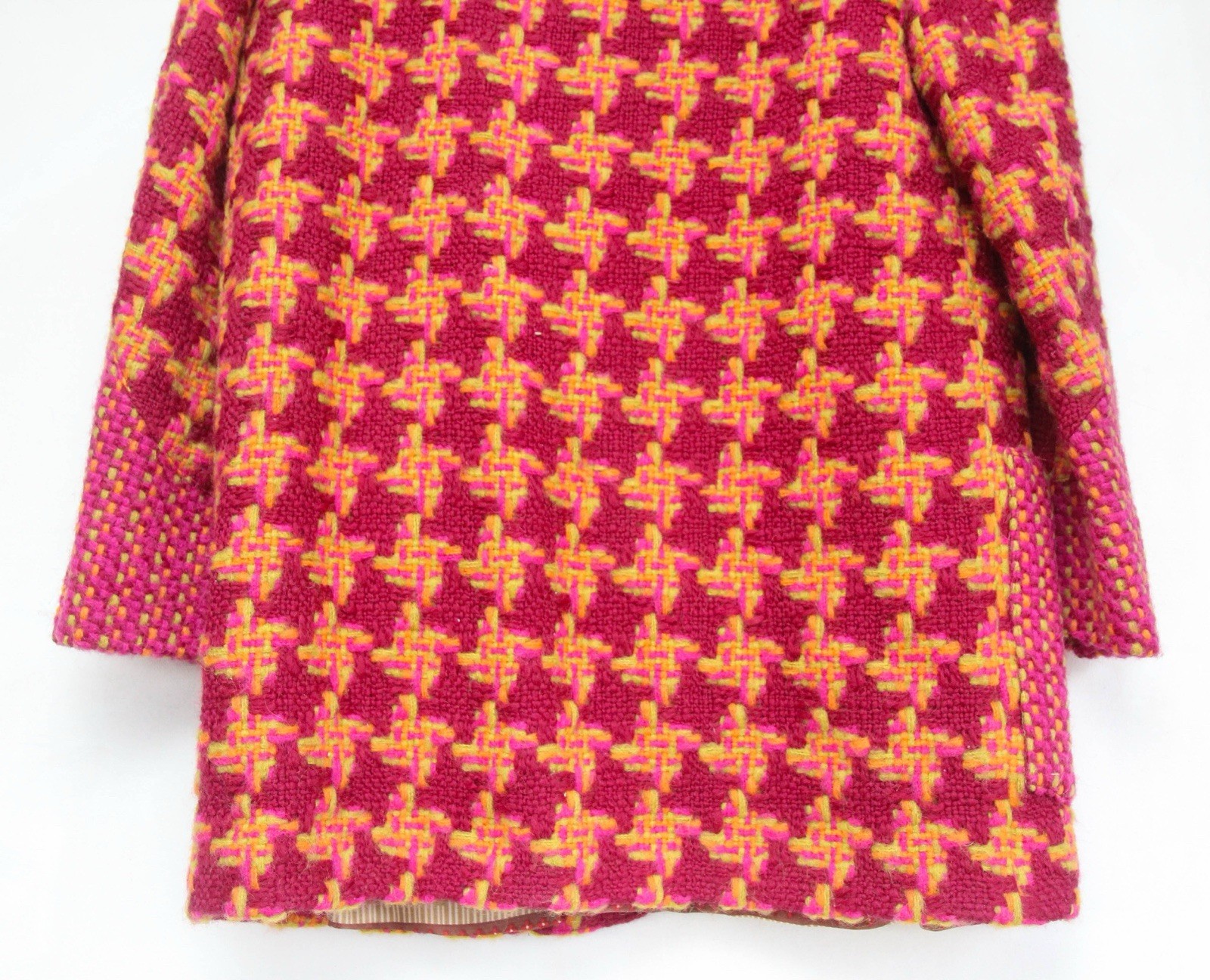 VTG 80’s CHRISTIAN LACROIX Red Tweed Gold Button Wool Blend Blazer Jacket Size 6