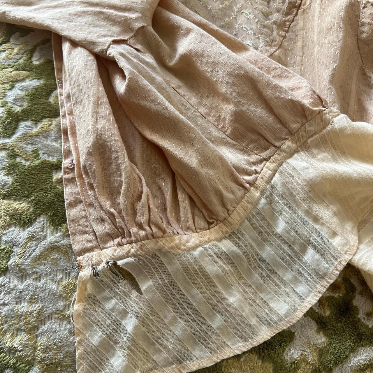 Antique Edwardian Blouse Wounded Bird 1900s XS