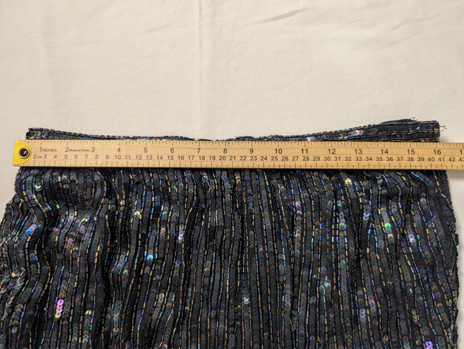 Vintage Hand Beaded Sequin 100% Silk Floral Judith Ann Creations Blouse Skirt L