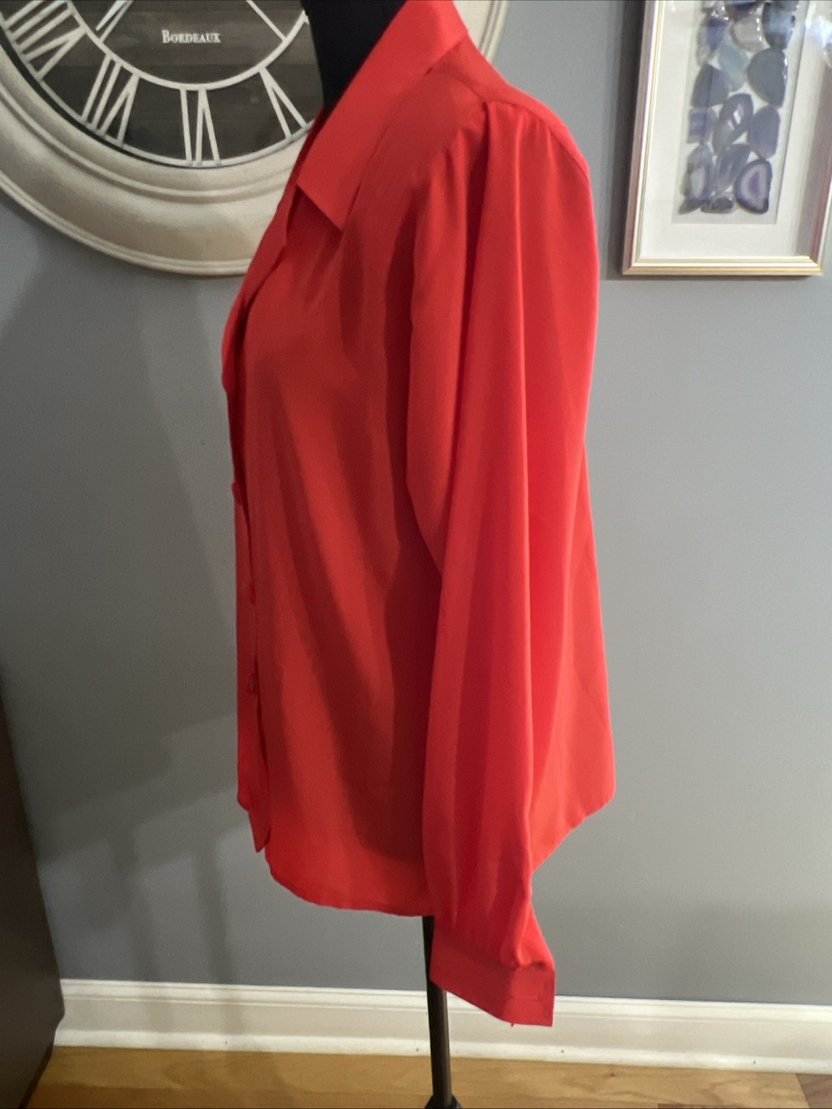Women&rsquo;s Regina Porter Vintage Blouse 1980&rsquo;s Size 10 Bright Red Button Down