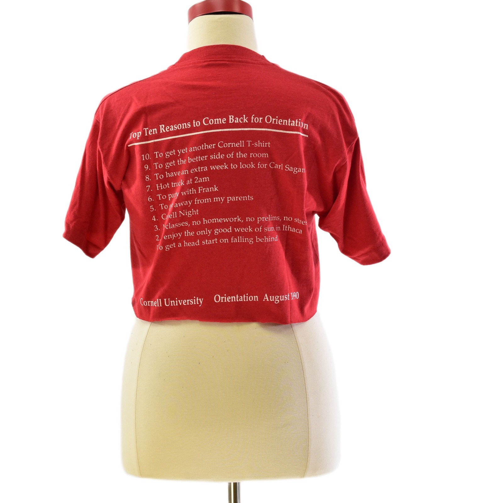 90s Red Double Sided Graphic Print Cropped Tee Shirt Womens XL Screen Stars Best