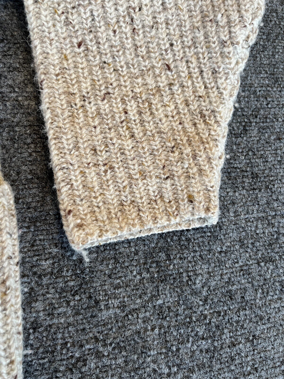 I.B. Diffusion Womens VTG Sweater Wrap Cardigan Oatmeal Chunky Wool Blend