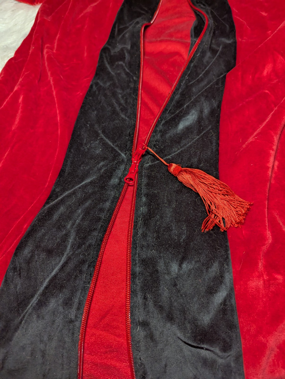 ENCHANTED Red Black LOUNGE Robe House Coat Nightgown 2-WAY ZIP Women&rsquo;s S/M