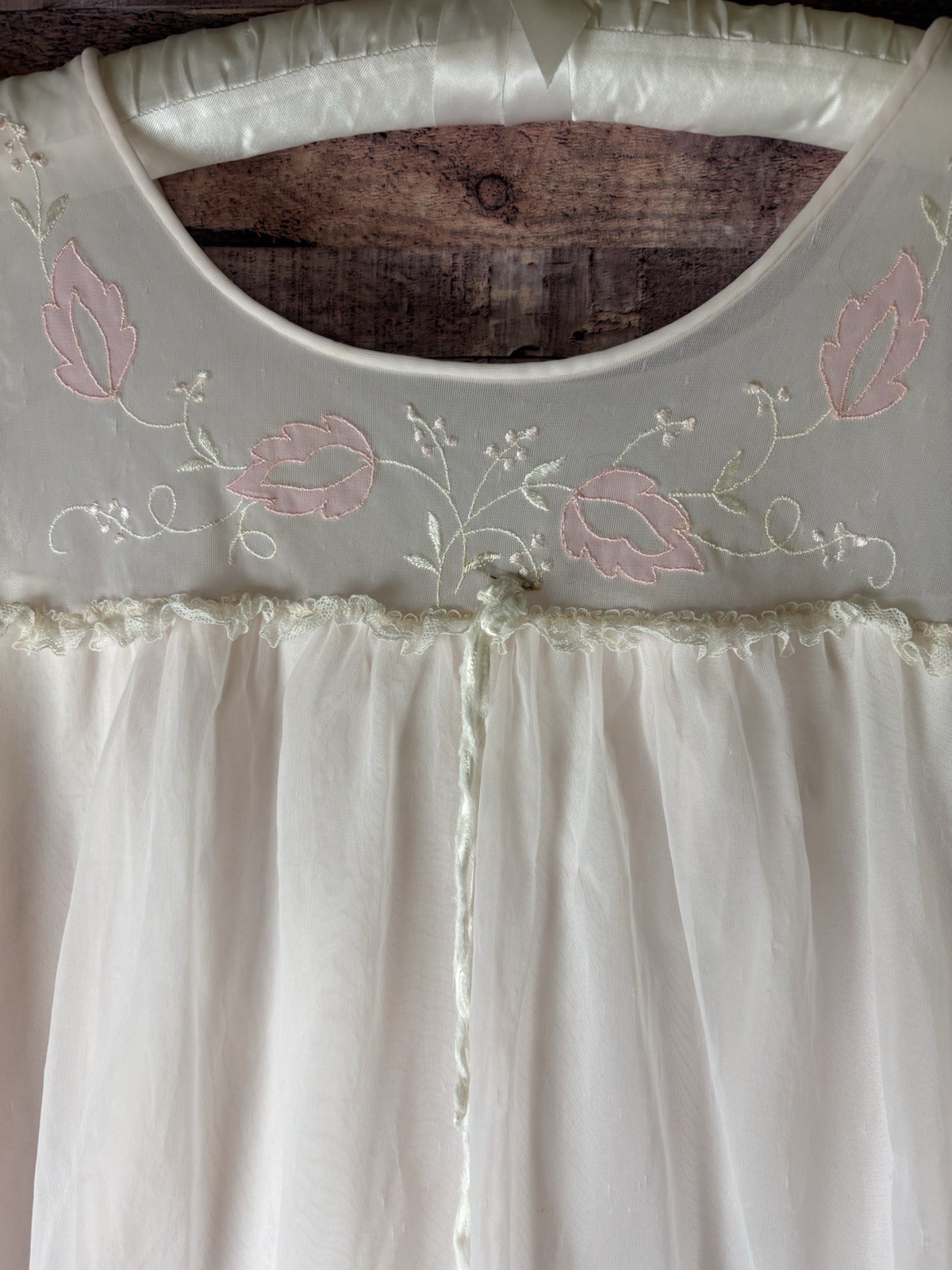 1950-60 Pale Pink Chiffon Babydoll Nightie