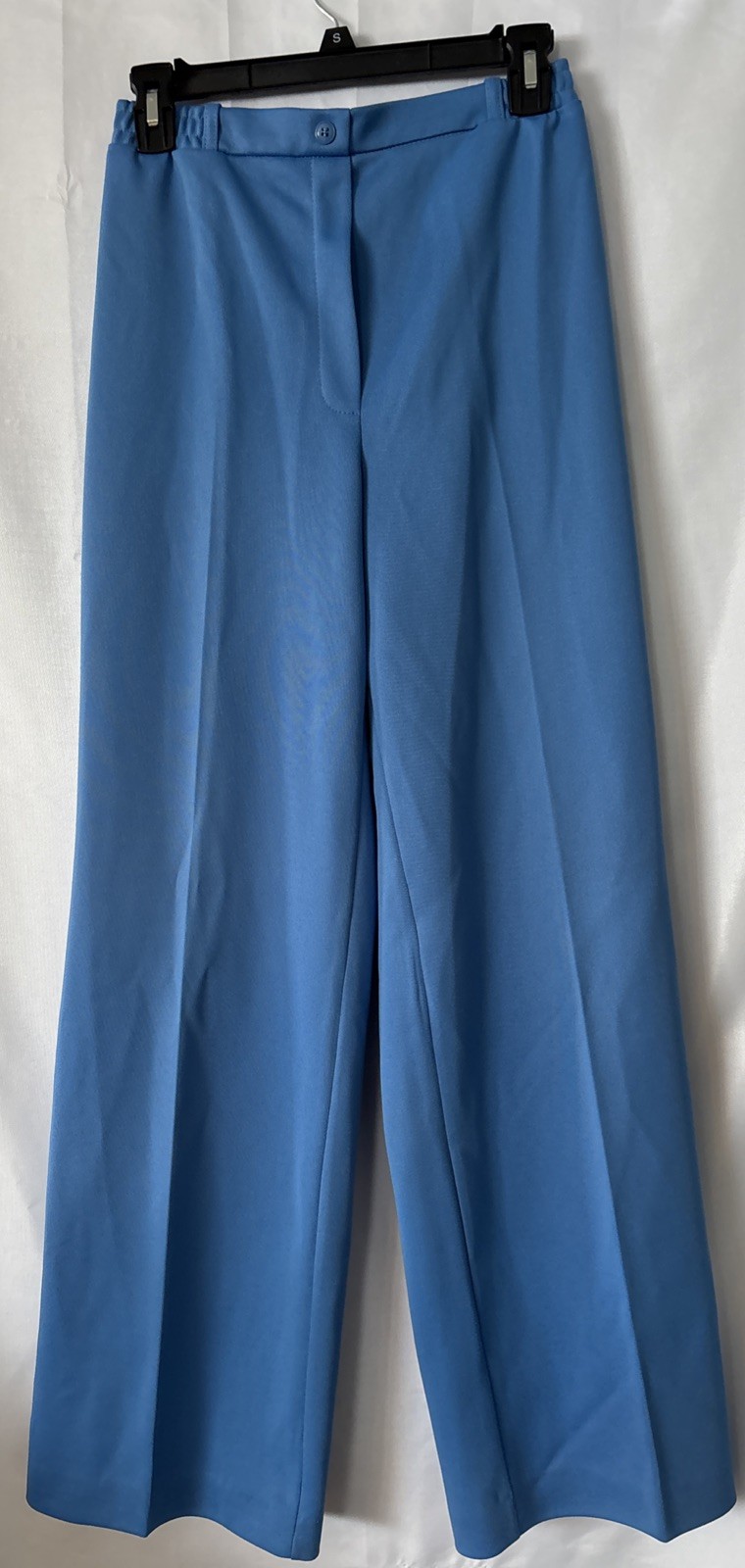 Vintage 70&rsquo;s Devon Deadstock Flare Polyester Blue Pants High Waist 26×29.5