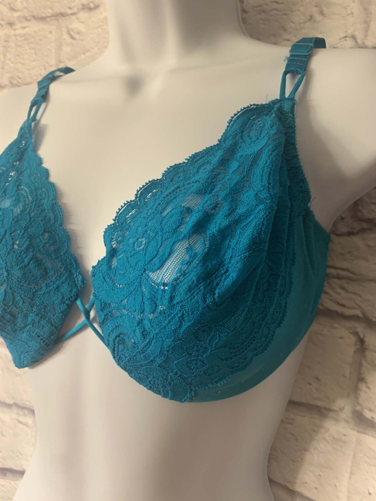 Vintage Victoria&rsquo;s Secret Gold Label CROWN Bra 36D Made in USA BLUE 70817 #B1540