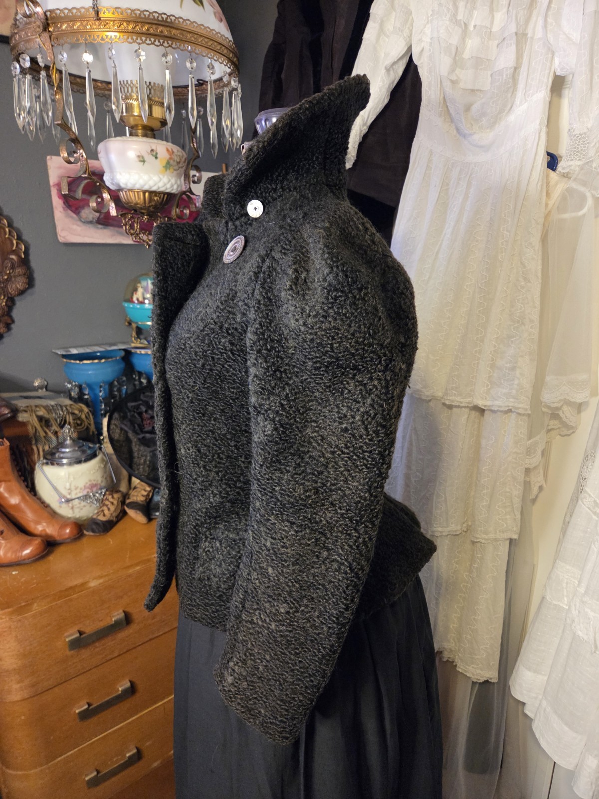 Victorian Persian Lamb Coat With Bustle