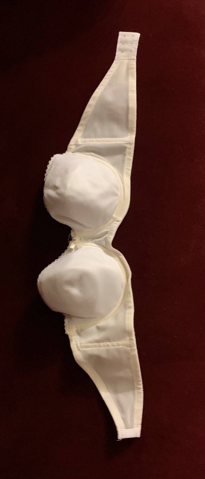 Vintage Strapless Bra White Underwire Seamless Nylon Lycra Spandex 1970s NEW 38B