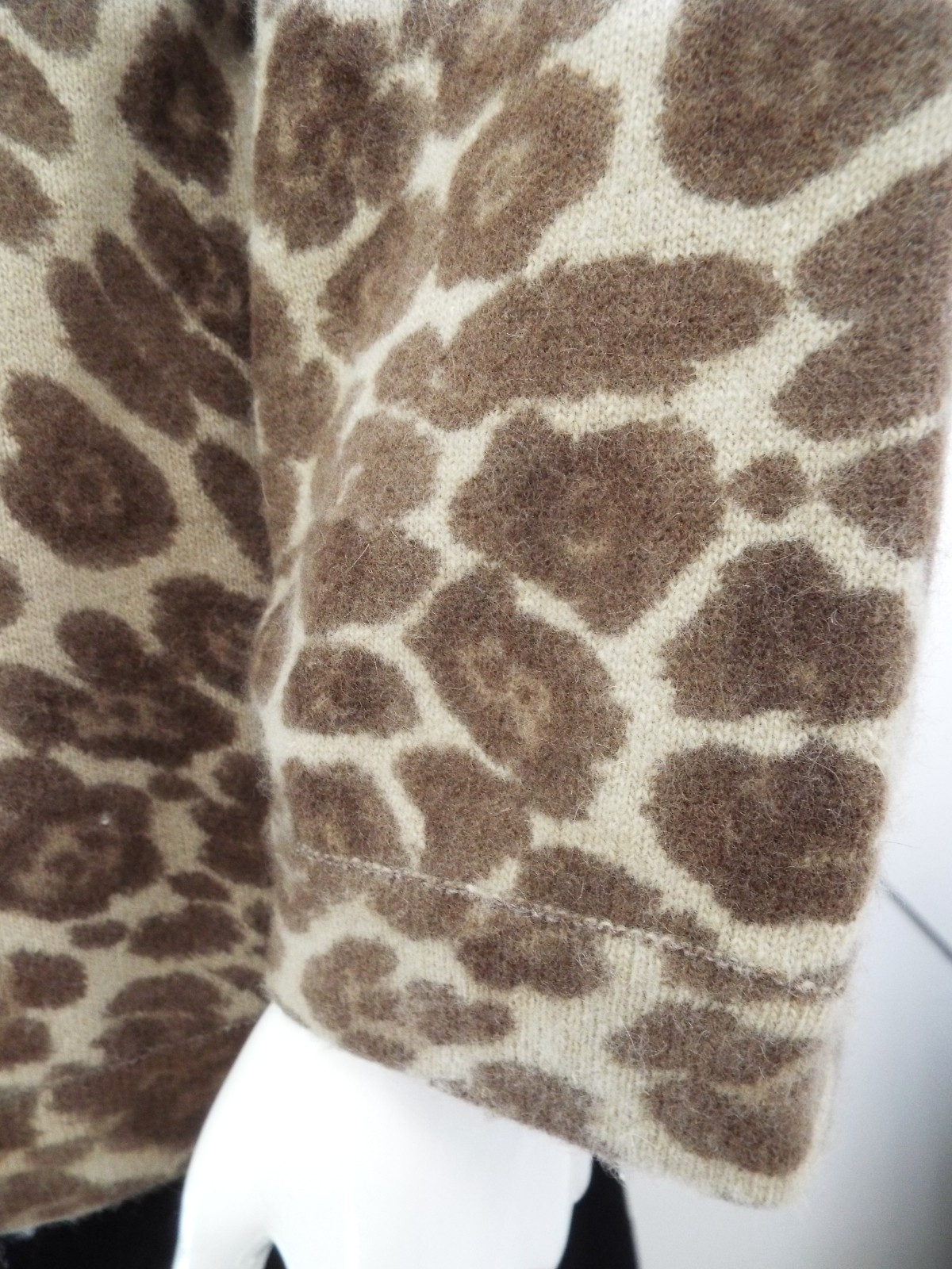 Vintage 1980s KENZO Leopard Lambswool Wrap Sweater LARGE Angora Cardigan Paris
