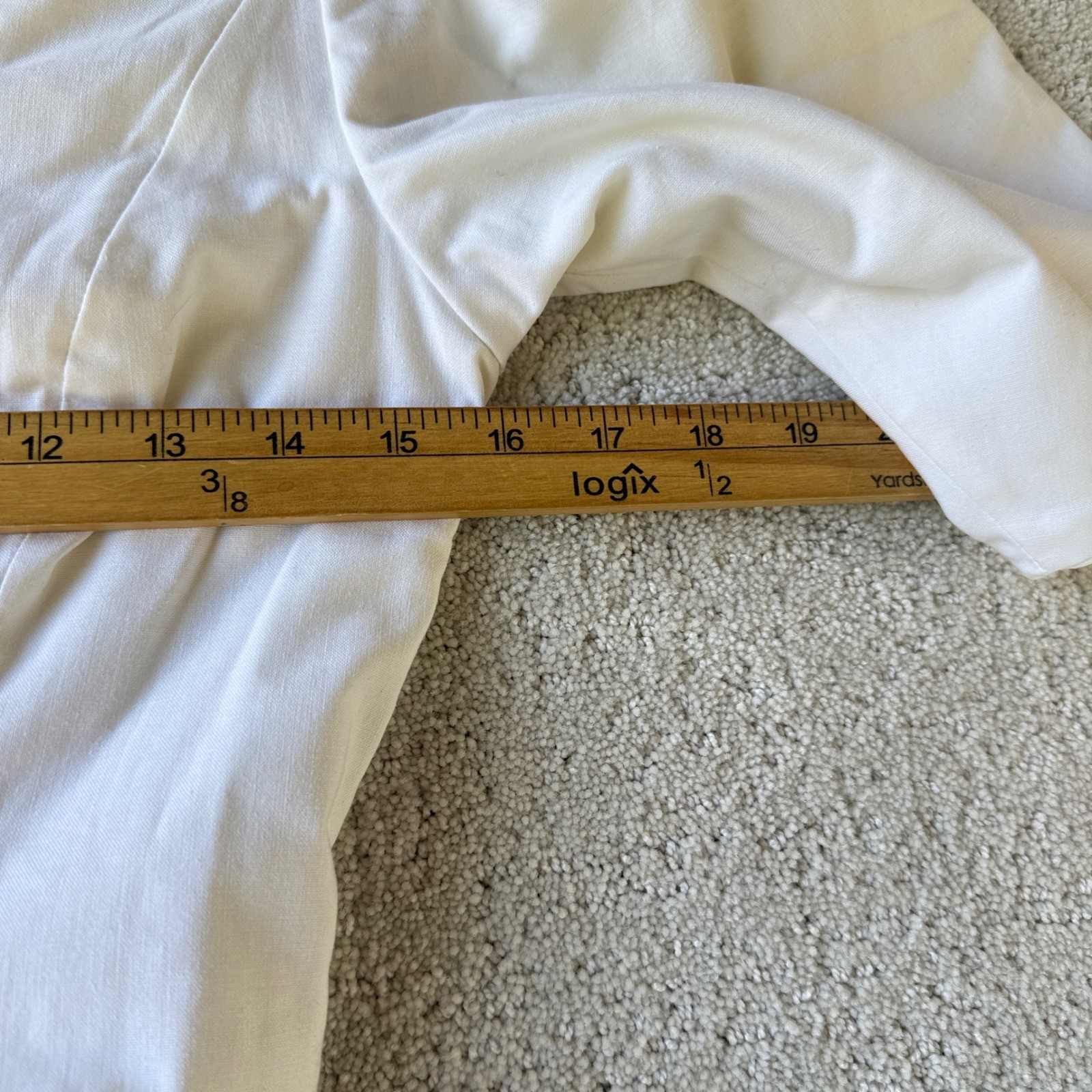 Laura Ashley Dress Womens 10 Cream Vintage 80s Cotton Puff Sleeve Midi V-Neck