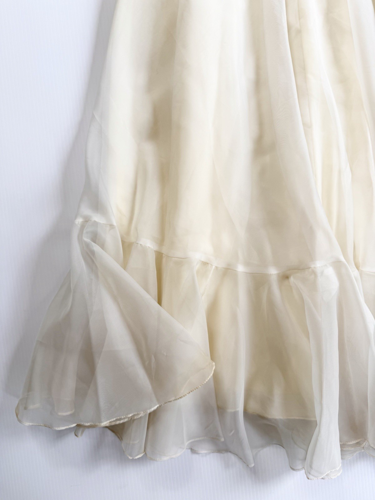 Vintage Pale Yellow Lorrie Deb Gown, Ruffles, Prom Dress