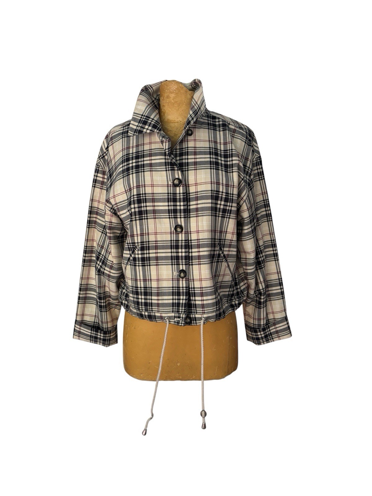 Vintage EMANUEL UNGARO plaid Jacket Windbreaker 1990s Size 8
