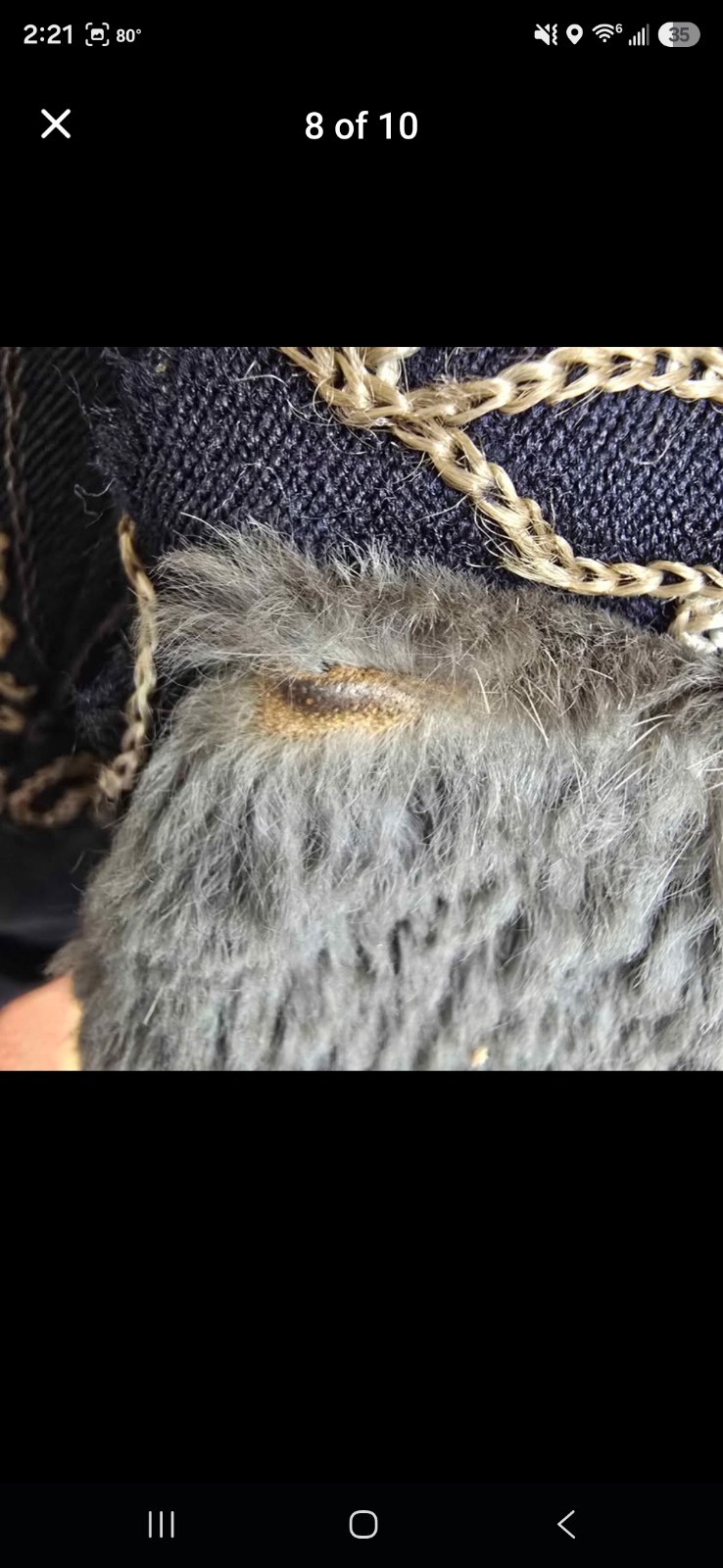 Antique Opera Evening Coat Embroidery Real Fur Detail